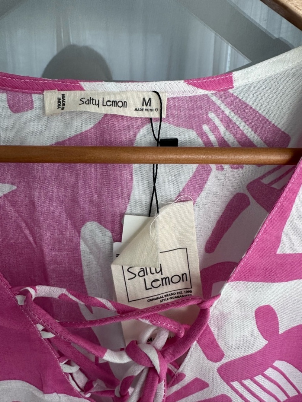Salty Lemon Womens Medium Dress Coverup Pink Tropical Comfortable Breezy Beach - Picture 3 of 6